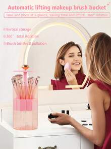 36PCS Makeup Tool Set Includes: 25PCS Makeup Brush Set+2PCS Makeup Sponge+4PCS Triangular Powder Puff+4PCS Mini Makeup Sponge+1pc Storage Bin - Multicolor - View 2