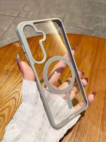 Compatible With Samsung Galaxy A56, A36, A26, A16, S25FE, A17 Phone Cases, Strong Magnetic Adsorption Ultra-Thin Anti-Fall Protective Case, S25 Ultra, S24 Ultra, S25 Ultra Transparent Hard Back Cover - Grey - View 2