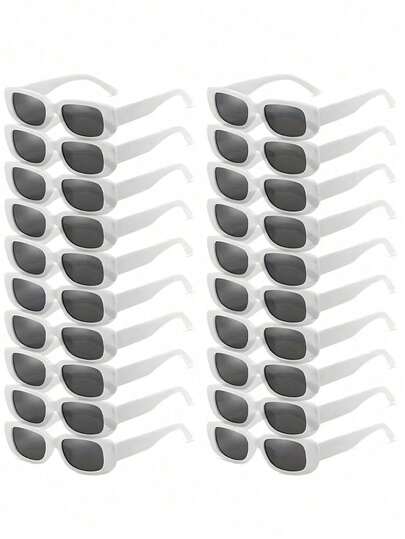 Bộ 20 chiếc kính vuông cổ điển, gọng kính vuông thanh lịch phù hợp cho cả nam và nữ, toát lên vẻ sang trọng, thích hợp cho đám cưới, tiệc cô dâu, tiệc độc thân, quà tặng theo chủ đề nhạc rock, trang trí ngày Valentine, quà tặng khách mời đám cưới, quà tặng phù dâu, trang trí lễ tốt nghiệp.