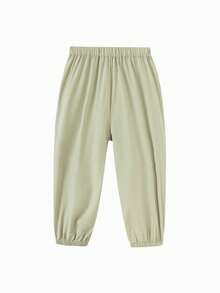 Balabala Quần jogger mùa hè nhẹ, thoáng khí, phối lưới, kiểu dáng thường ngày cho bé trai và bé gái. - Xanh xám đất - Xem 2