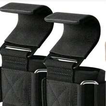 Weightlifting Gloves, Pull-Up Wrist Wraps, Gymnastics Hooks, Strength Training Equipment, Non-Chafing Lifting Hooks - Black - View 2