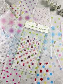25pcs/Pack Dotted Vellum Paper, Versatile Retro Decor For DIY Scrapbooking, Photo Album - Polka Dot - View 14
