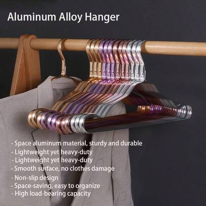 Móc treo quần áo hợp kim nhôm, chống gỉ, không biến dạng, chống oxy hóa, không phai màu, thiết kế dày dặn, chịu tải trọng cao, bán sỉ móc treo quần áo hợp kim nhôm cho cửa hàng quần áo, sử dụng trong gia đình, dành cho người lớn, màu vàng đồng.