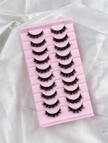 10 Pairs D Curl Luxury Fluffy Thick Dramatic Messy Faux Mink Reusable Soft Comfortable Strip Eyelashes For Makeup Strip Lashes,Lashes,Eyelashes,Fake Lashes - View 3