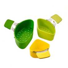 3pcs/Set Layered Steaming Silicone Steamer Kitchen Utensil Set Cooking Tool 3pcs Steam Basket Small Steamer Stew And Blanching Basket - Green - View 6