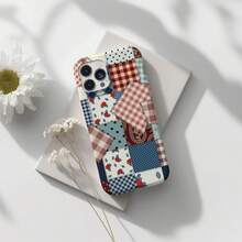 Funda para teléfono con diseño de patchwork a cuadros vintage: Estilo acolchado - Multicolor - Ver 1