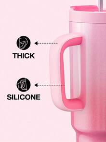Cốc 40 Oz Có Quai Và Ống Hút, Cốc Cách Nhiệt Chống Rò Rỉ 100% Có Nắp Và Ống Hút, Cốc Du Lịch Bằng Thép Không Gỉ, Giữ Lạnh Trong 34 Giờ, Thân Thiện Với Giá Để Cốc Trên Xe Hơi - Nhiều màu - Xem 5