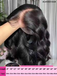 28 Inch 5*5 Pre Cut Lace Glueless Wig Wear And Go Human Frontal Hair Lace Front Black Wig Body Wave Wigs For Women Pre Plucked Ready To Wear Middle Part 13*4 Pre Plucked With Baby Hair Natural Hairline HD Lace Blended Wig - Natural & Black - View 19