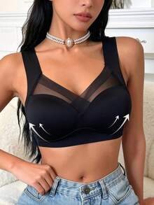 2 piezas Sujetadores sin costuras, Sujetadores sin espalda para mujeres, Sujetadores inalámbricos con copa fija, Sujetadores inalámbricos suaves y amigables con la piel, Sujetadores invisibles transpirables, Sujetadores cómodos y anti-caída - Multicolor - Ver 7