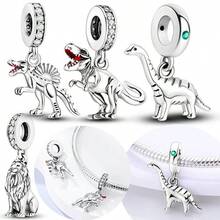 Charms Original Animal Dinosaur Lion Beads Fit Bracelet Necklace Women Jewelry Making Gift - Silver - View 12