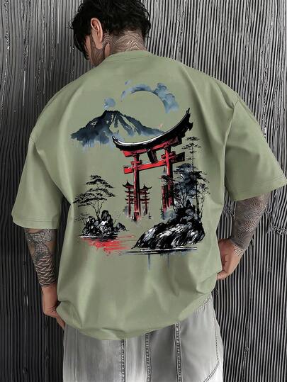 男士时尚印花宽松短袖T恤一件装 | 精致设计 | 夏季必备 | 易于搭配，展现您的风格