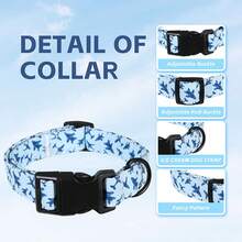 Airplane Dog Collar - Adjustable Light Blue Fighter Jet Print Pet Collar With Black Buckle & Black D-Ring - Military Style Puppy Neckband For Small Medium Dogs - Mixed color - View 6