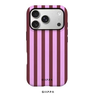 Shockproof Fashion 1pc Purple Striped Print Design Phone 17 Pro Max Case, Fits 16 Pro Max, 15 Pro Max, 14 Pro Max, Korean Stylish & Interesting Phone Case, Compatible With 11/12/13/14/15/16 Pro Max Plus, Elegant Design Suitable For Men And Women, Ideal Gift For Girlfriend On Easter, , Spring And Birthday
