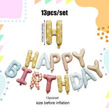 13件套马卡龙图案生日快乐气球套装，包含16英寸生日快乐字母铝箔气球，适用于生日派对、生日快乐英文字母装饰、马卡龙主题、家庭派对场景装饰、生日快乐、生日装饰派对用品、拍照等。 - 彩色 - 查看 2
