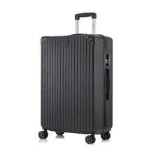 YONSLY Lightweight Suitcase 20/24/28 Inches With Combination Lock 4 Wheels 360° Double Zipper Mesh Pocket Soft Rubber Handle Trolley Suitcase - 黑色 - 查看 10