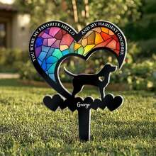 Personalized Pet Photo Acrylic Garden Stake Light Catcher, Gift For Pets - A - View 4