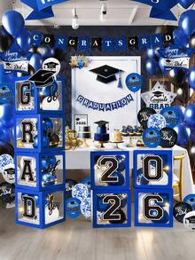 Dekorasi Wisuda 2026, Dekorasi Wisuda Biru, Set Dekorasi Lengkungan 2026 dengan Teks "2026", Cocok untuk Dekorasi Pesta Wisuda SMP, SMA, Perguruan Tinggi, dan Tingkat Lainnya, Kotak Balon "Kelas 2026: Aku Bangga Padamu", Dekorasi Pesta Selamat Wisuda untuk Semua Tingkat - Kotak balon biru - View 5