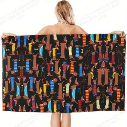 28x55 Inch Dachshund Lover Quick Dry Beach Towel - Adult Size Sand Free Microfiber Bath Towel And Pool Mat