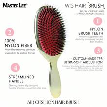 MASTERLEE 1 chiếc lược đệm khí mạ vàng, lược massage tóc, lược hình bầu dục lớn bằng lông heo rừng và nylon, răng lược giúp massage tóc mượt mà. - Nhiều màu - Xem 8