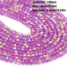 1pc 4mm High Luster Flat Crystal Glass Beads, 96 Facets Cut Glass Beads - Suitable For Fashion DIY Jewelry Making Necklace Bracelet Accessories - DIY - View 16