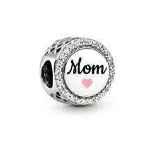 1 hạt charm hình trái tim gia đình - Mẹ, con gái, dì, cháu gái, cháu nội/cháu ngoại, mạ bạc, tự làm vòng tay và trang sức. - Nhiều màu - Xem 11