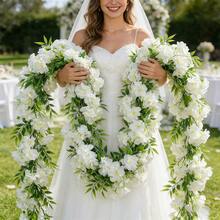 Dây hoa giả màu trắng dài với lá xanh, dây hoa tử đằng giả màu tím treo, thích hợp trang trí cổng cưới, lối đi lễ đường, cửa sổ nhà, hiên nhà, trần phòng ăn và sân vườn ngoài trời quanh năm. - Nhiều màu - Xem 5