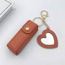 可定制文字的便携式口红盒，带心形镜子，可爱简约钥匙扣 - 均碼 - 查看 14