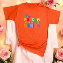 Letter Print Blouse For Women - Orange - View 4