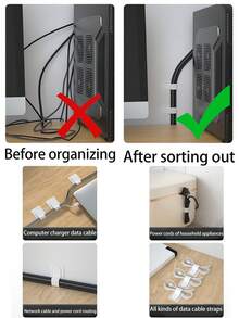 20 kẹp cáp nylon, dụng cụ sắp xếp dây cáp máy tính và dữ liệu trên bàn làm việc. - nhiều màu - Xem 6