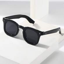 1 chiếc kính thời trang tối giản cá nhân hóa cao cấp dành cho nam, gọng vuông kiểu retro, phù hợp cho du lịch, giải trí, dự tiệc, đi biển và sử dụng hàng ngày. - Khung màu xám trong suốt hình lá trà - Xem 14