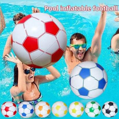 1/3个装充气沙滩足球/沙滩球/游泳池装饰PVC充气广告球，世界杯主题，水上充气足球，适合沙滩或游泳池派对装饰，户外水上游戏活动球