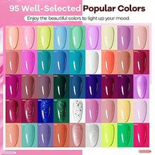 100 PCS Gel Nail Polish Starter Kit with U V Light 95 Colors Macarons Combined with Dark Colors Nail Gel No Wipe Base Coat Top Matte Coat Long Lasting Shine - 95KIT05 - Ver 3