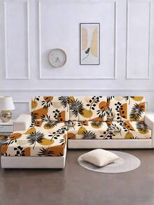 1件简约现代印花牛奶丝弹力沙发靠垫套，四季皆宜 - 彩色 - 查看 5