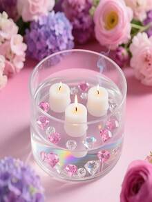 3000pcs Pink Acrylic Faux Diamond Crystal, Vase Filler, Sparkling Simulated Diamond For Vase Decor, Candle Centerpiece, Tabletop Scatter, Wedding Party Thanksgiving Event Art & Craft, Birthday Decor Favors, Christmas Home Decor - Set - View 5