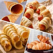 Khuôn làm bánh Cannoli thẳng và nghiêng kiểu Đan Mạch (10 cái/20 cái/30 cái), bằng thép không gỉ chống dính, dùng để làm vỏ bánh ngọt Đan Mạch và bánh cuộn kem. - Xem 7