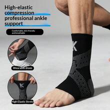1pc New Knitted Sports Ankle Brace, Suitable For Running, Basketball And Badminton, Provides Joint Protection And Compression Support For Ankles - Black Single - View 6