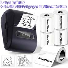 Portable Label Maker - Wireless Label Printer With 5 Rolls Of Different Size Label Paper; Compact Thermal Label Printer For Small Businesses, Offices And Home Use; Ink-Free Label Maker Compatible With IOS And Android - Multicolor - View 12