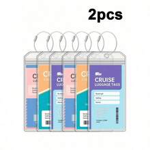 4pcs Cruise Luggage Tag Set, Includes Cruise Luggage Tag Holder, Transparent Cruise Luggage Tag, Essential For All Cruise Lines, Also Suitable For Travel Backpacks, Suitcases, Travel Gear, Back-To-School Sports, Holiday Camping, Vacation Accessories Luggage Tags (19cm*9cm), Backpacks, School Supplies, Etc. - 彩色 - 查看 12