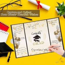 1pc 2026 Graduate Signature Board - Black & Gold "Congratulations On Graduation" Design, University Graduation Party Decoration, Gift For Men & Women, Graduation Decor - View 2