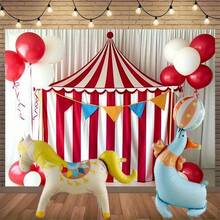 1pc Standing Circus Amusement Park Animal Foil Balloon, Standing Animal Balloon Party Decoration, Birthday Party Decoration Balloon, Circus Animal Cartoon Style - View 5