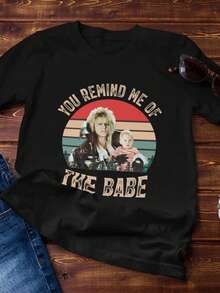 Labyrint Du påminner mig om Ohe Babe Culilm Vintage 80-tals T-shirt, present-T-shirt för dig och dina - Tillbaka 4 - Visa 6