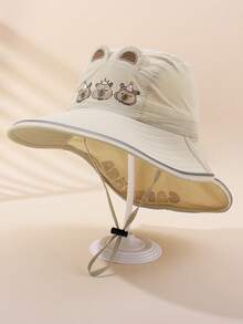 1 chiếc mũ chống nắng vành rộng có thể điều chỉnh cho trẻ em, họa tiết chuột lang nước, thích hợp cho bãi biển và sử dụng hàng ngày. - 1PC - Xem 9