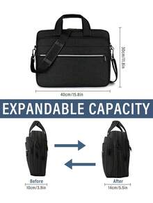 15.6 Inch Waterproof Laptop Bag, Men's Briefcase, Expandable Computer Messenger Bag For Business Travel - Multicolor - View 4