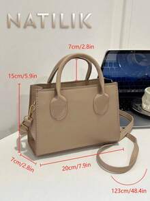 Solid Color Pu Handbag Casual Mini Square Bag For Commute Outdoors Fashion Crossbody Shoulder Bag Small Candy Color Crossbody Bag .Double Handle Bag. - 彩色 - 查看 10