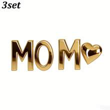 1 Set/3 Sets Gold & Red Rose Acrylic MOM Heart Cake Topper, Suitable For Mother's Day, Mom's Birthday Party, DIY Cake, Dessert Baking Decor - Multicolor - View 11