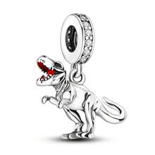 Charms Original Animal Dinosaur Lion Beads Fit Bracelet Necklace Women Jewelry Making Gift - Silver - View 17