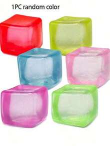 1个超柔软大冰块减压玩具，趣味手指玩具，感官玩具，挤压玩具，缓解焦虑玩具，透明冰块挤压玩具，适合作为生日、圣诞节、万圣节礼物，家居装饰 - 查看 6