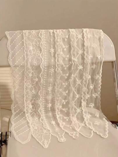 1条印花纯色丝绸缎带，优雅波西米亚复古蕾丝饰边，多功能雪纺围巾/头带/松紧带/发饰，浪漫可爱女孩拍照道具，涤纶头带/发箍，运动头带，日常女士头带，节日女士柔软头巾