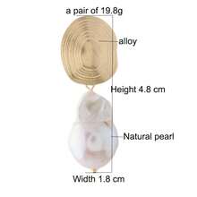 Bông tai ngọc trai giả hình giọt nước kiểu cổ điển, trang sức thời trang tối giản tự nhiên dành cho nữ, thích hợp để đeo hàng ngày và làm quà tặng trong kỳ nghỉ. - Ngọc trai - Xem 2