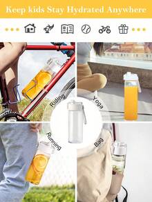 1 peça Garrafa de água transparente de grande capacidade, filtro destacável durável e à prova de fugas, adequada para fitness e desportos ao ar livre - Multicolorido - Ver 8